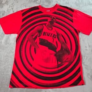 SIGNED UNK Y2K NBA Portland Trail Blazers Roy T Shirt Mens L Basketball Graphic‎